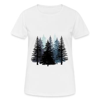 Wald Schwarz weiß Wildnis Natur Tannen Tanne - Frauen T-Shirt atmungsaktiv - Weiß - Vorne - AI Model Female 172 dark (172cm)