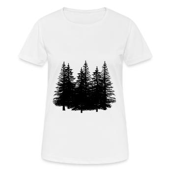 Forêt noir nature conifères arbres arbres - T-shirt respirant Femme - blanc - Devant - AI Model Female 172 dark (172cm)