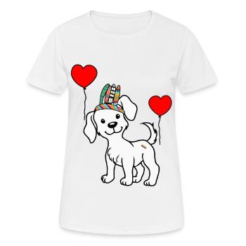 Wilder Indianer Haustiere Hund Geburtstag Grüße - Frauen T-Shirt atmungsaktiv - Weiß - Vorne - AI Model Female 172 dark (172cm)
