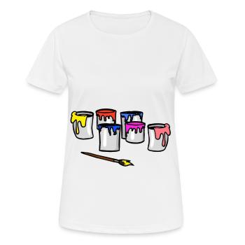Domaine de travail Couleurs Métiers Peintres - T-shirt respirant Femme - blanc - Devant - AI Model Female 172 dark (172cm)