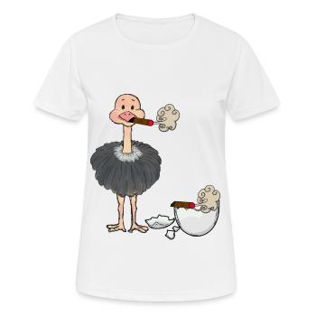 Smoker Bouquet Cendrier Cendrier Coquille d’Oeuf - T-shirt respirant Femme - blanc - Devant - AI Model Female 172 dark (172cm)