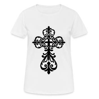 Cross Jesus Church God Vatican Pope - Women's Breathable T-Shirt - white - Front - AI Model Female 172 dark (172cm)