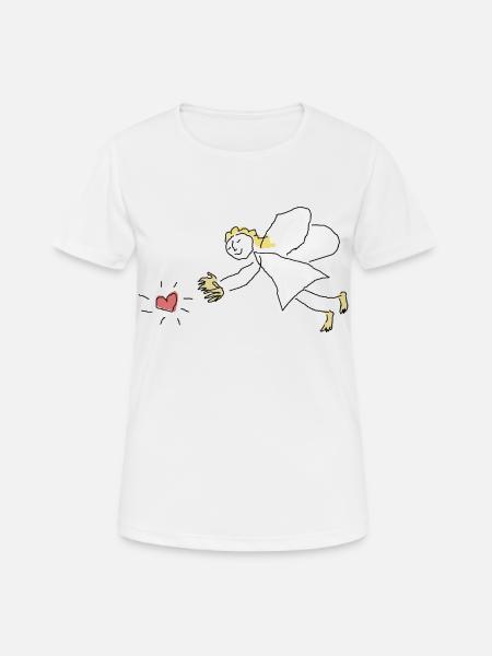 Enfant De Noël Ange coeur ailes - T-shirt respirant Femme - blanc