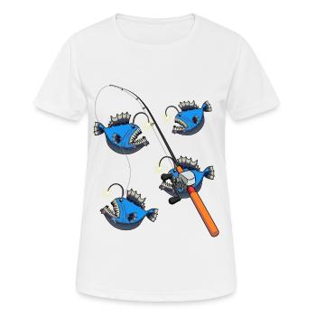 Fischen Angel angeln Hobby Fischer Fisch fischen - Frauen T-Shirt atmungsaktiv - Weiß - Vorne - AI Model Female 172 dark (172cm)