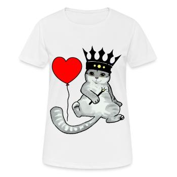 Katze Geburtstag König Herz Glückwunsch - Frauen T-Shirt atmungsaktiv - Weiß - Vorne - AI Model Female 172 dark (172cm)