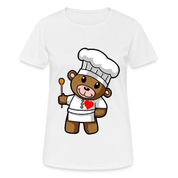 Koch Teddy Chefkoch Restaurant Berufe kochen - Frauen T-Shirt atmungsaktiv - Weiß - Vorne - AI Model Female 172 dark (172cm)