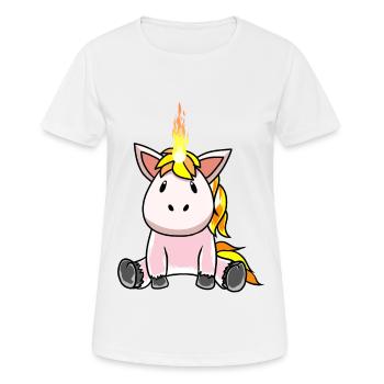 Feurig Feuer Flamme Hitze Einhorn Fantasy - Frauen T-Shirt atmungsaktiv - Weiß - Vorne - AI Model Female 172 dark (172cm)