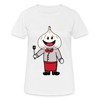 Chef Chef Chef Fantaisie Chef Ail - T-shirt respirant Femme - blanc - Devant - AI Model Female 172 dark (172cm)