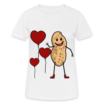 Félicitations anniversaire cacahuète coeur noix salutation - T-shirt respirant Femme - blanc - Devant - AI Model Female 172 dark (172cm)