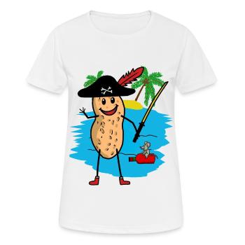 Cacahuète Boucanier Pirate Fantasy Enfants Pirates - T-shirt respirant Femme - blanc - Devant - AI Model Female 172 dark (172cm)