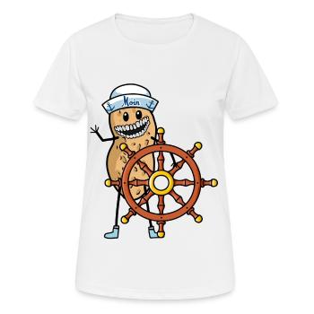 Erdnuss Steuermann Seemann Steuerrad Maritim - Frauen T-Shirt atmungsaktiv - Weiß - Vorne - AI Model Female 172 dark (172cm)