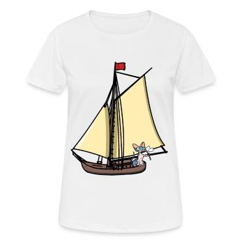 Marin voilier voilier chat en mer Maritim - T-shirt respirant Femme - blanc - Devant - AI Model Female 172 dark (172cm)