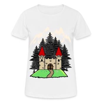 Burg Festung Mittelalter Ritter Natur Fantasy - Frauen T-Shirt atmungsaktiv - Weiß - Vorne - AI Model Female 172 dark (172cm)