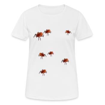 Zecke Zecken Blutsauger Sommer Ungeziefer Blut - Frauen T-Shirt atmungsaktiv - Weiß - Vorne - AI Model Female 172 dark (172cm)