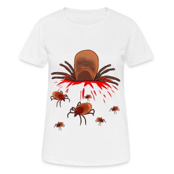 Tiques Vermine sauvage Ravageur Phobie des ravageurs Dégoût - T-shirt respirant Femme - blanc - Devant - AI Model Female 172 dark (172cm)