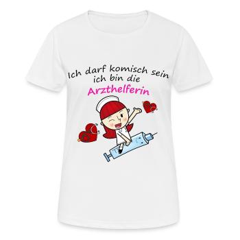 arzthelferin - Frauen T-Shirt atmungsaktiv - Weiß - Vorne - AI Model Female 172 dark (172cm)
