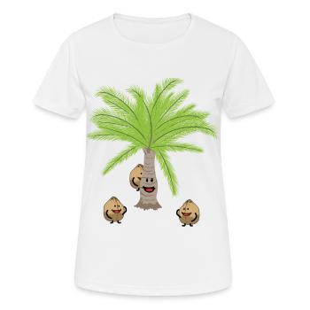 Kokosnuss Palme Palmen Nuss Nüsse Botanisch - Frauen T-Shirt atmungsaktiv - Weiß - Vorne - AI Model Female 172 dark (172cm)