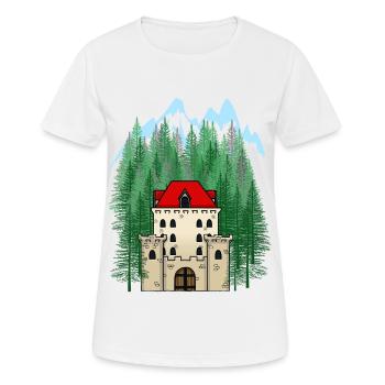 Château Historique Moyen Age Forteresse Maison du Château - T-shirt respirant Femme - blanc - Devant - AI Model Female 172 dark (172cm)