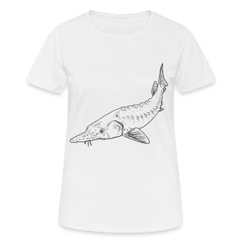 Sturgeon crayon béluga esturgeon - T-shirt respirant Femme - blanc - Devant - AI Model Female 172 dark (172cm)