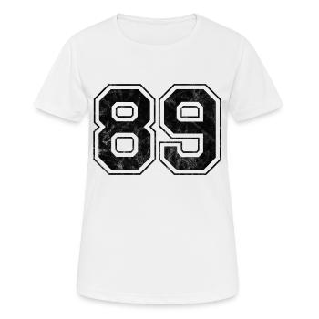 Anzahl 89 - Frauen T-Shirt atmungsaktiv - Weiß - Vorne - AI Model Female 172 dark (172cm)