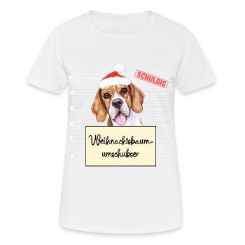 Weihnachtsbaum Umschubser Beagle - Frauen T-Shirt atmungsaktiv - Weiß - Vorne - AI Model Female 172 dark (172cm)