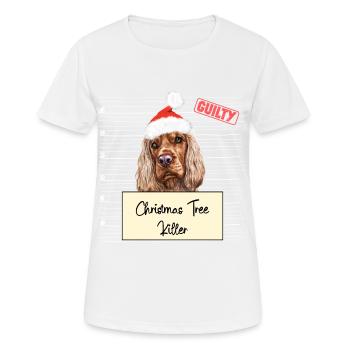 Weihnachtsbaum Umschubser Englischer Cocker Spanie - Frauen T-Shirt atmungsaktiv - Weiß - Vorne - AI Model Female 172 dark (172cm)
