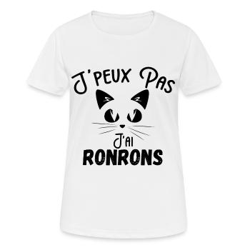 j peux pas j ai ronrons - T-shirt respirant Femme - blanc - Devant - AI Model Female 172 dark (172cm)