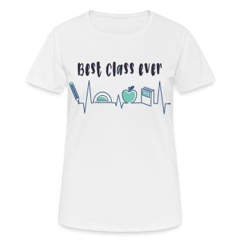 Meilleure classe de tous les temps - T-shirt respirant Femme - blanc - Devant - AI Model Female 172 dark (172cm)