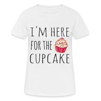 Je suis là pour le cupcake - T-shirt respirant Femme - blanc - Devant - AI Model Female 172 dark (172cm)