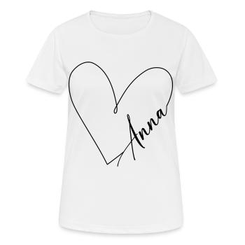 Anna Name Herzlinie - Frauen T-Shirt atmungsaktiv - Weiß - Vorne - AI Model Female 172 dark (172cm)