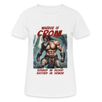 Warrior of Crom Viking Fantasy Warrior - Women's Breathable T-Shirt - white - Front - AI Model Female 172 dark (172cm)
