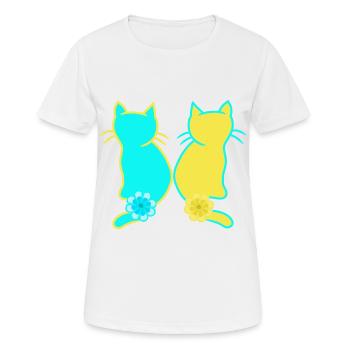 Chat domestique chats chat animaux Ukraine - T-shirt respirant Femme - blanc - Devant - AI Model Female 172 dark (172cm)