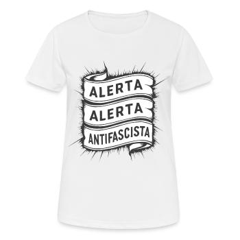 FCKNZS Gegen Faschismus - Frauen T-Shirt atmungsaktiv - Weiß - Vorne - AI Model Female 172 dark (172cm)