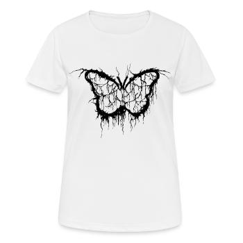 schwarzer Schmetterling brutal deluxe - Frauen T-Shirt atmungsaktiv - Weiß - Vorne - AI Model Female 172 dark (172cm)
