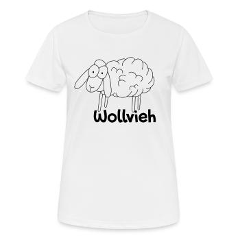 wool cattle - Women's Breathable T-Shirt - white - Front - AI Model Female 172 dark (172cm)