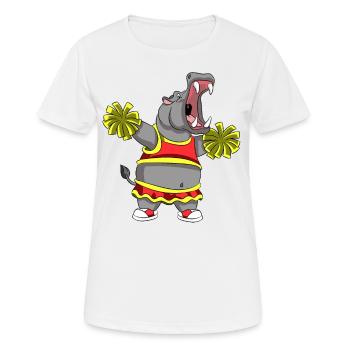 CHEERLEADER HIPPO - Frauen T-Shirt atmungsaktiv - Weiß - Vorne - AI Model Female 172 dark (172cm)