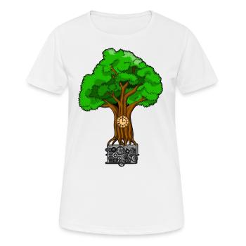 TREE O CLOCK LES ROOTS DU TEMPS LES ROOTS DU TEMPS - T-shirt respirant Femme - blanc - Devant - AI Model Female 172 dark (172cm)