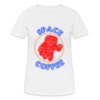 Space Coffee Motiv Geschenkidee Astronaut Gaming - Frauen T-Shirt atmungsaktiv - Weiß - Vorne - AI Model Female 172 dark (172cm)