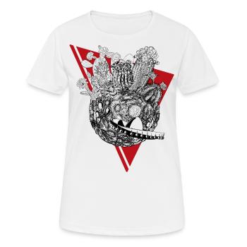 Planète des cactus en noir - T-shirt respirant Femme - blanc - Devant - AI Model Female 172 dark (172cm)