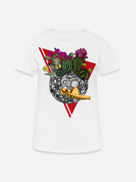 Planet der Kakteen in Farbe - Frauen T-Shirt atmungsaktiv - Weiß