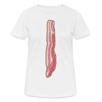 Idée cadeau lardons au bacon avec humour - T-shirt respirant Femme - blanc - Devant - AI Model Female 172 dark (172cm)