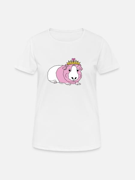 cochon d'inde princesse - T-shirt respirant Femme - blanc