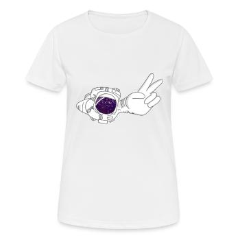 Peace Astronaut - T-shirt respirant Femme - blanc - Devant - AI Model Female 172 dark (172cm)