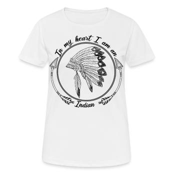Indian Kopfschmuck Pfeil Ureinwohner Geschenk Herz - Frauen T-Shirt atmungsaktiv - Weiß - Vorne - AI Model Female 172 dark (172cm)