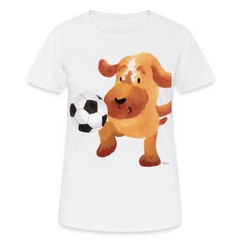 Hund Fußball Sport Geschenk Kind lustig spaß Tor - Frauen T-Shirt atmungsaktiv - Weiß - Vorne - AI Model Female 172 dark (172cm)