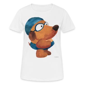 Schwimmen Wasser Sport Hund lustig Urlaub Geschenk - Frauen T-Shirt atmungsaktiv - Weiß - Vorne - AI Model Female 172 dark (172cm)
