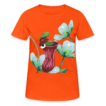 plante manger de la viande drôle enfants cadeau - T-shirt respirant Femme - orange néon - Devant - AI Model Female 172 dark (172cm)