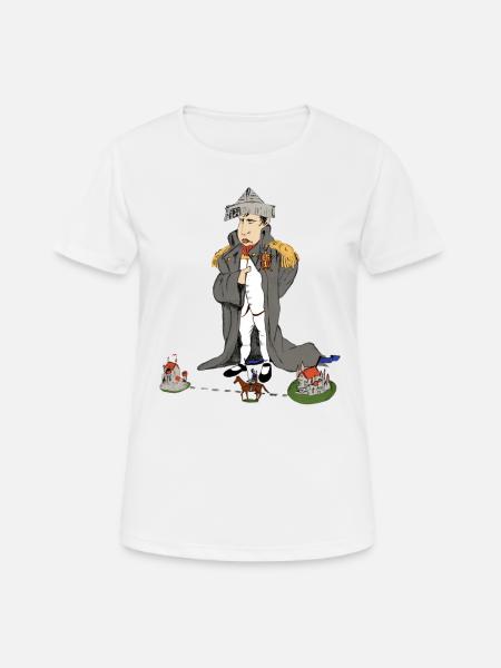 Lustige Napoleon Bonaparte Karikatur Cartoon - Frauen T-Shirt atmungsaktiv - Weiß