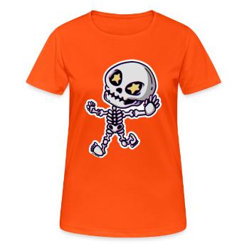 Squelette os mort cadeau halloween enfants - T-shirt respirant Femme - orange néon - Devant - AI Model Female 172 dark (172cm)