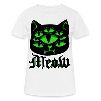Katze Gothic Grufti Halloween Grusel Miau Geschenk - Frauen T-Shirt atmungsaktiv - Weiß - Vorne - AI Model Female 172 dark (172cm)